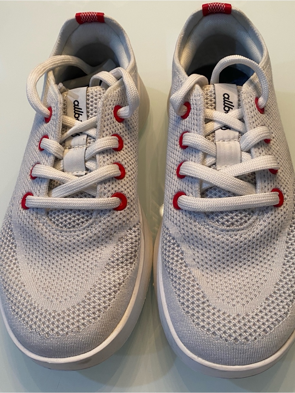 GUC Allbirds Women's Tree Runner Go Sneakers White / Red Accent Size 7